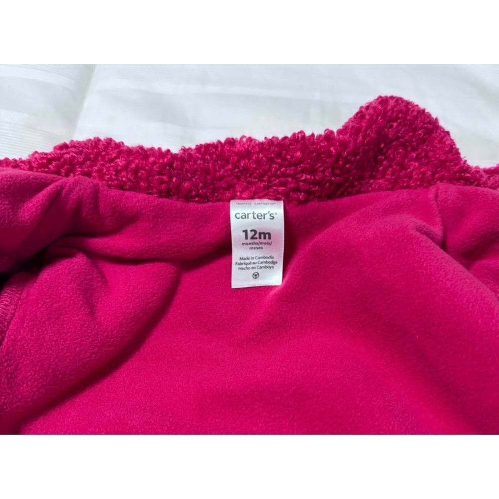 Carter's Super‎ Soft Jacket - 12 Months - Raspberry Color - Excellent Condition! - Picture 3 of 3